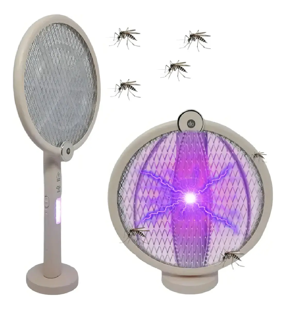 Raquete Elétrica Led Usb Inseto Uv Luz Roxa