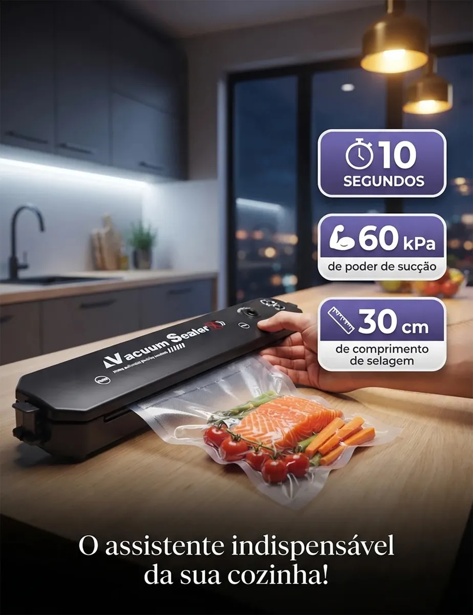 Seladora a Vácuo para Alimentos. Automática Máquina Embaladora Portátil. 110v 220v