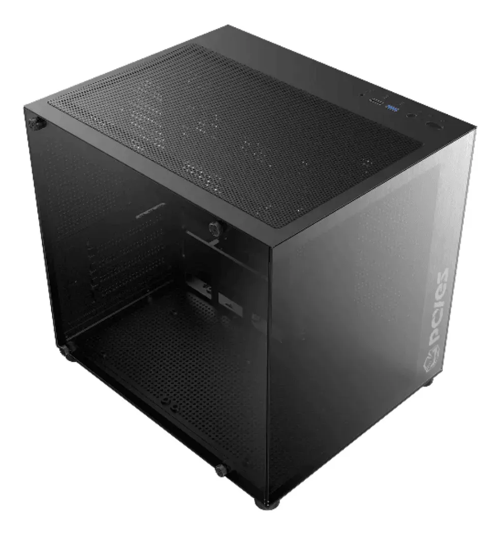 Gabinete Gamer Pcyes Forcefield Mini Black Vulcan - Gffmnbv
