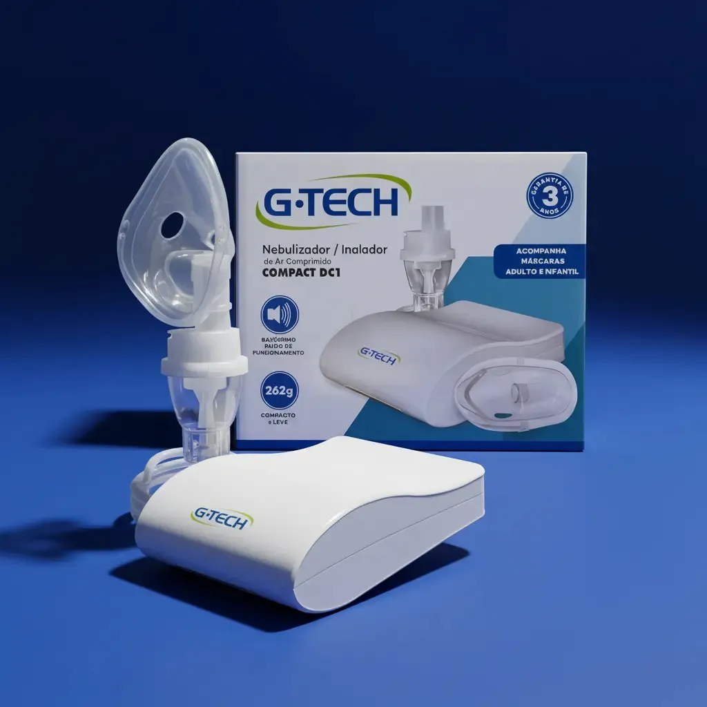 Inalador Nebulizador Gtech Bivolt Infantil Adulto Silencioso Branco