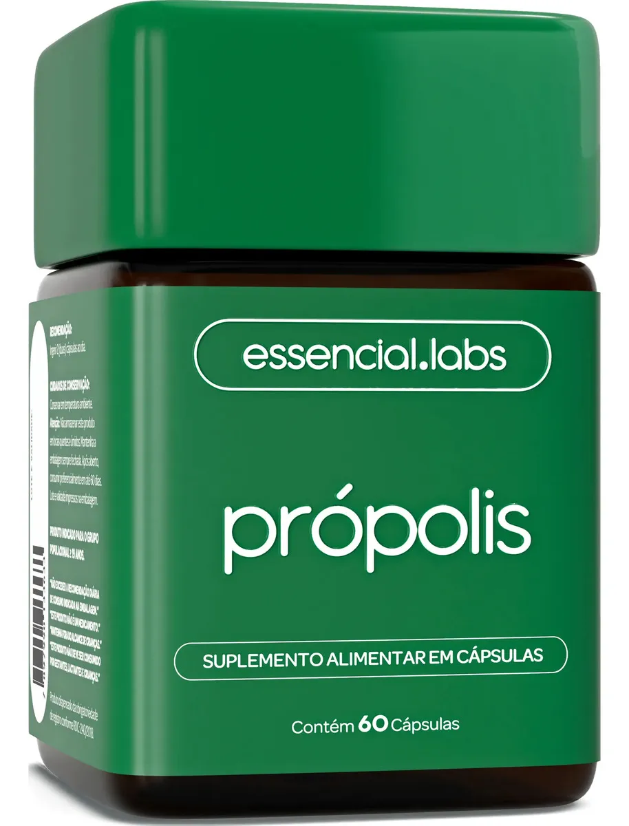 PRÓPOLIS VERDE com 1000mg por dose - Extrato com Máxima Absorção e Concentração - 60 Cápsulas