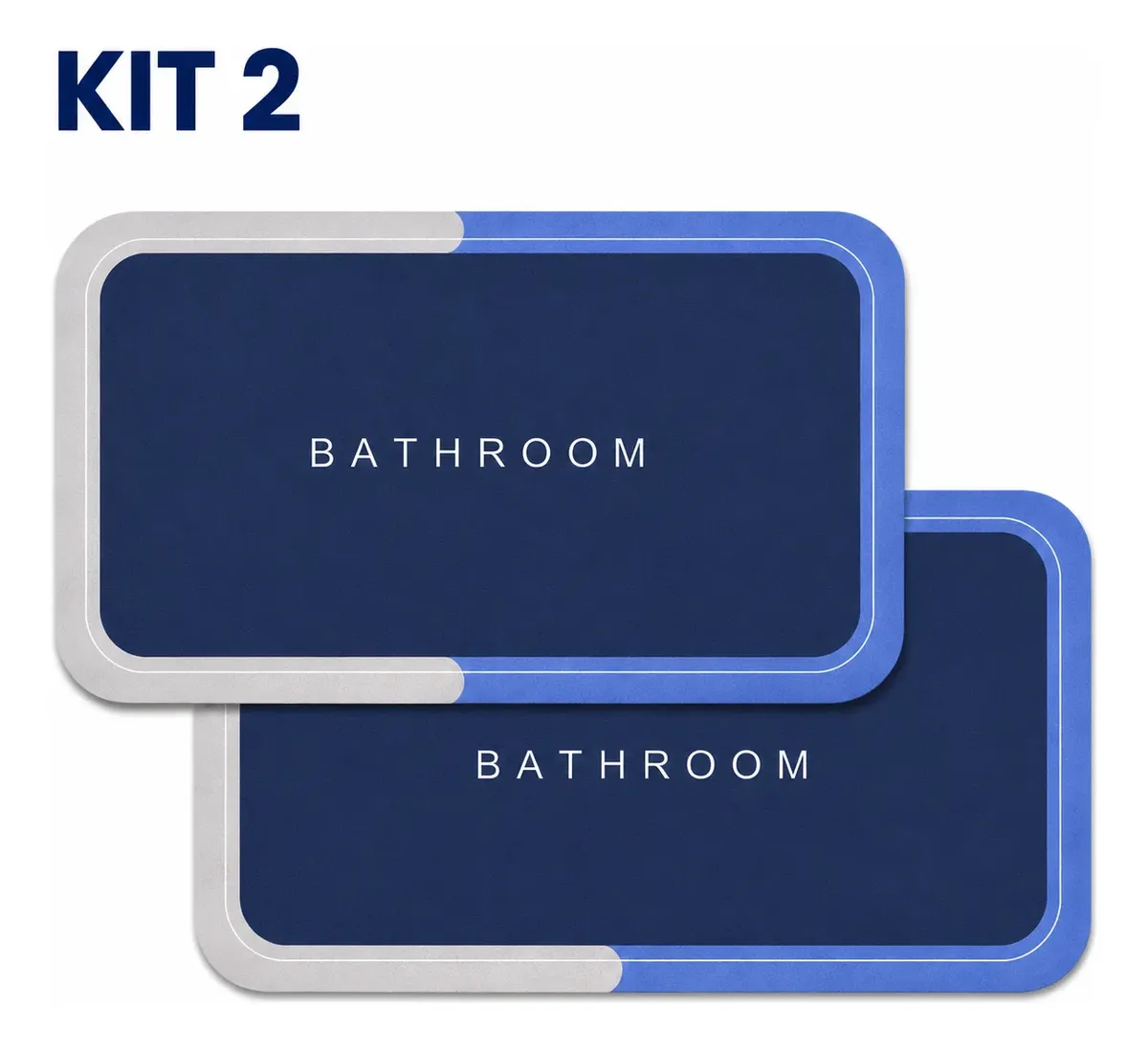 Kit 2 Tapetes Banheiro Mágico Ultra Absorção Antiderrapante