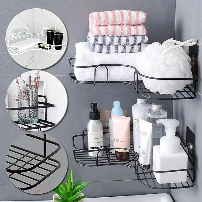uporte De Shampoo Prateleiras De Banheiro Sem Furo Organizador De Banheiro Saboneteira Prateleira Universal