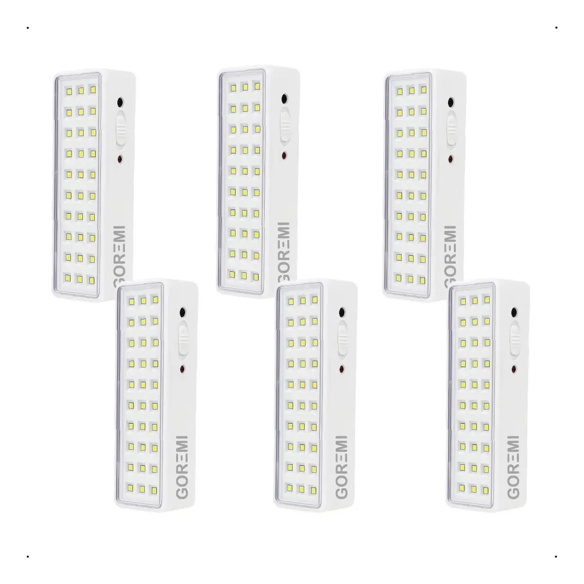6 Luminária Emergência Lâmpada 30 Leds Recarregável Bivolt