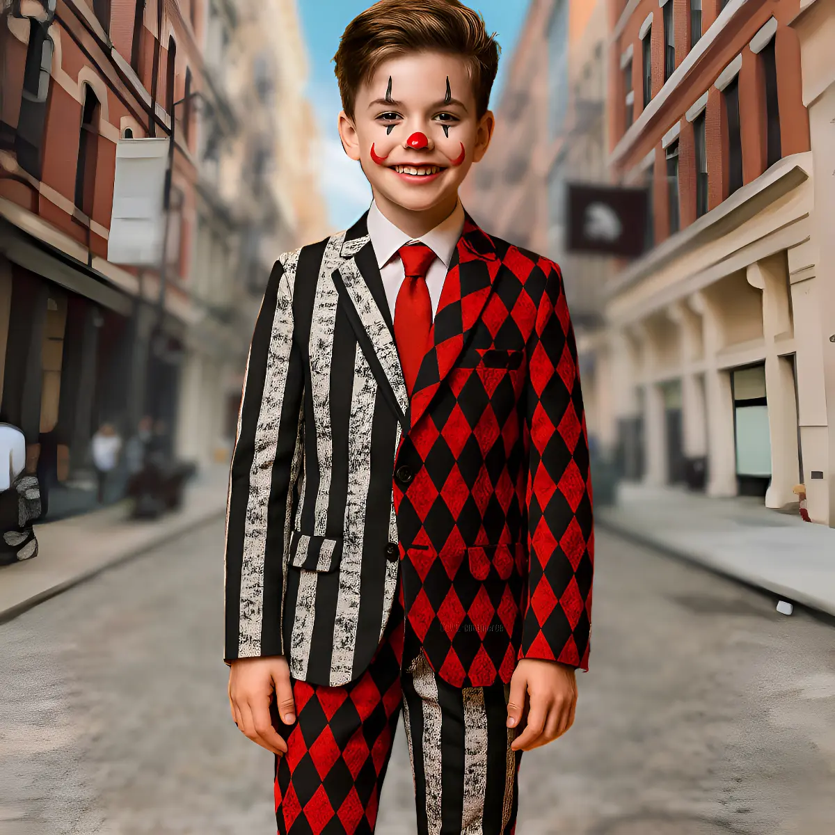 Fantasia Infantil Completa Coringa Palhaço Terror Halloween