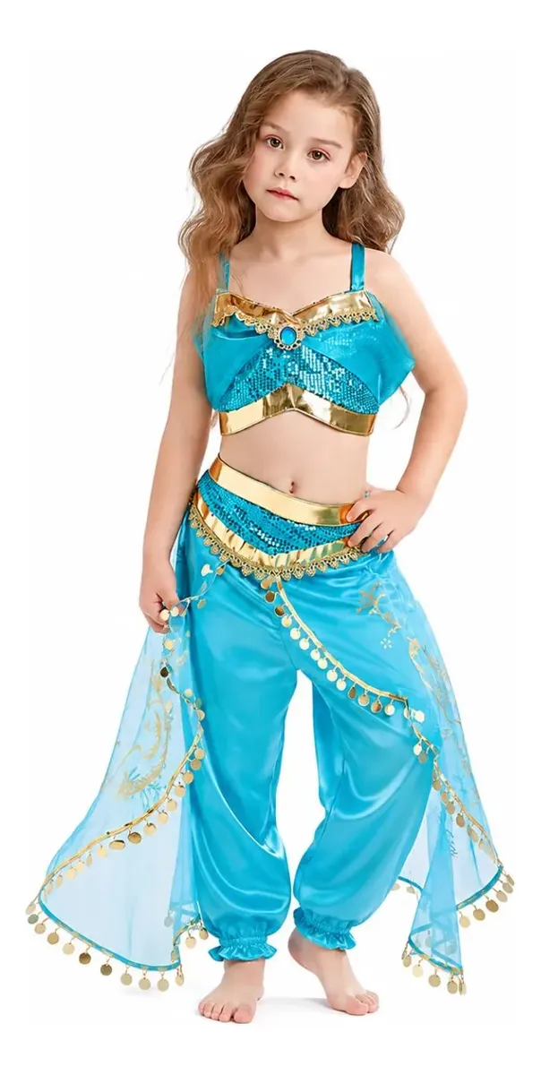 Fantasia Infantil Princesa Jasmine Meninas Aladim Festas