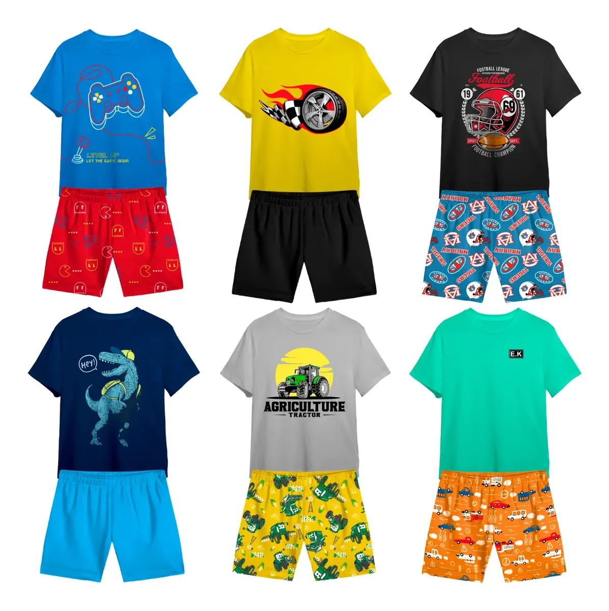 Kit 6 Peças De Roupa Infantil Menino Masculino Verão Barato