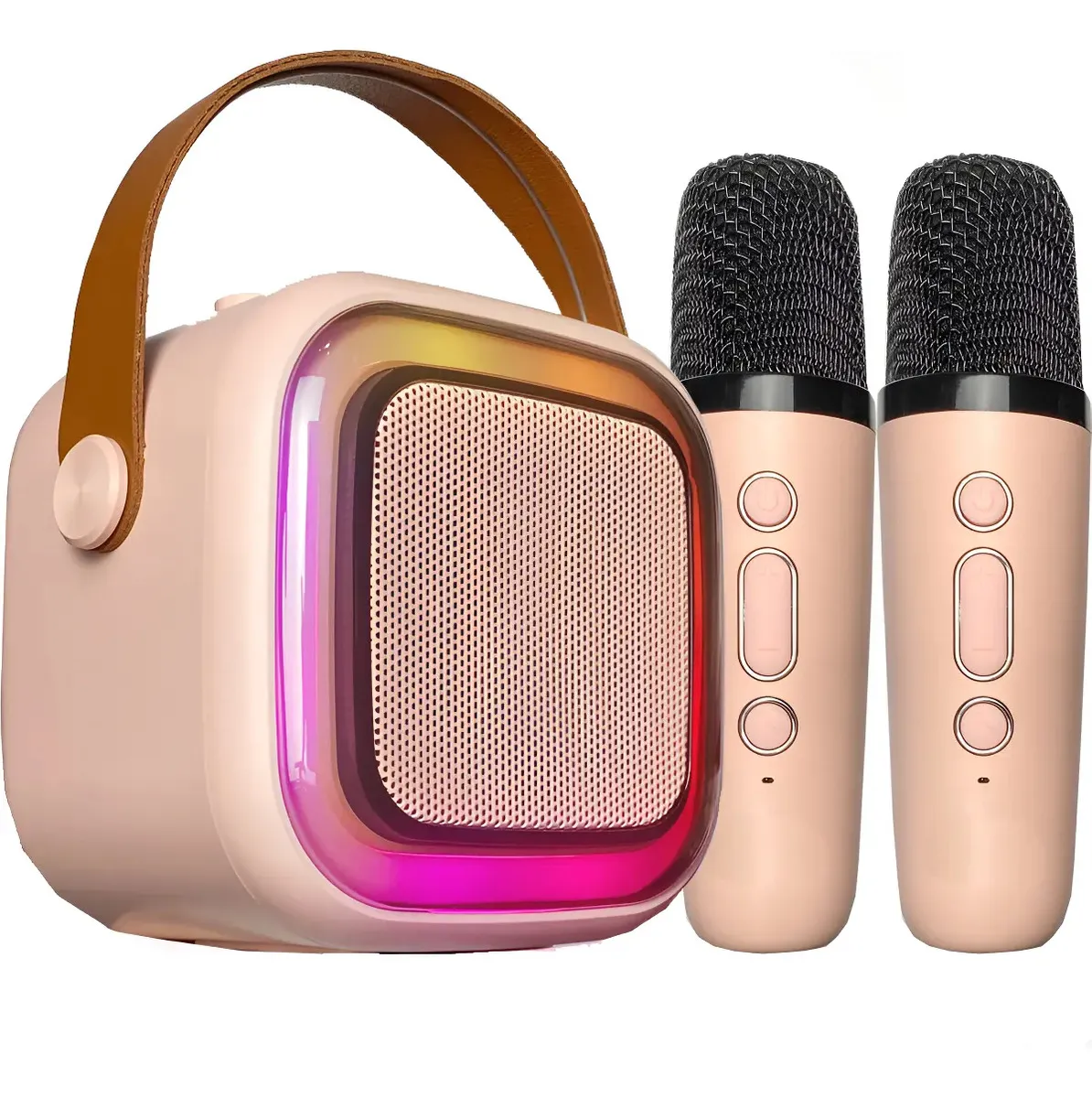 Bassion Caixinha Som Karaokê 2 Microfones Bluetooth Azul