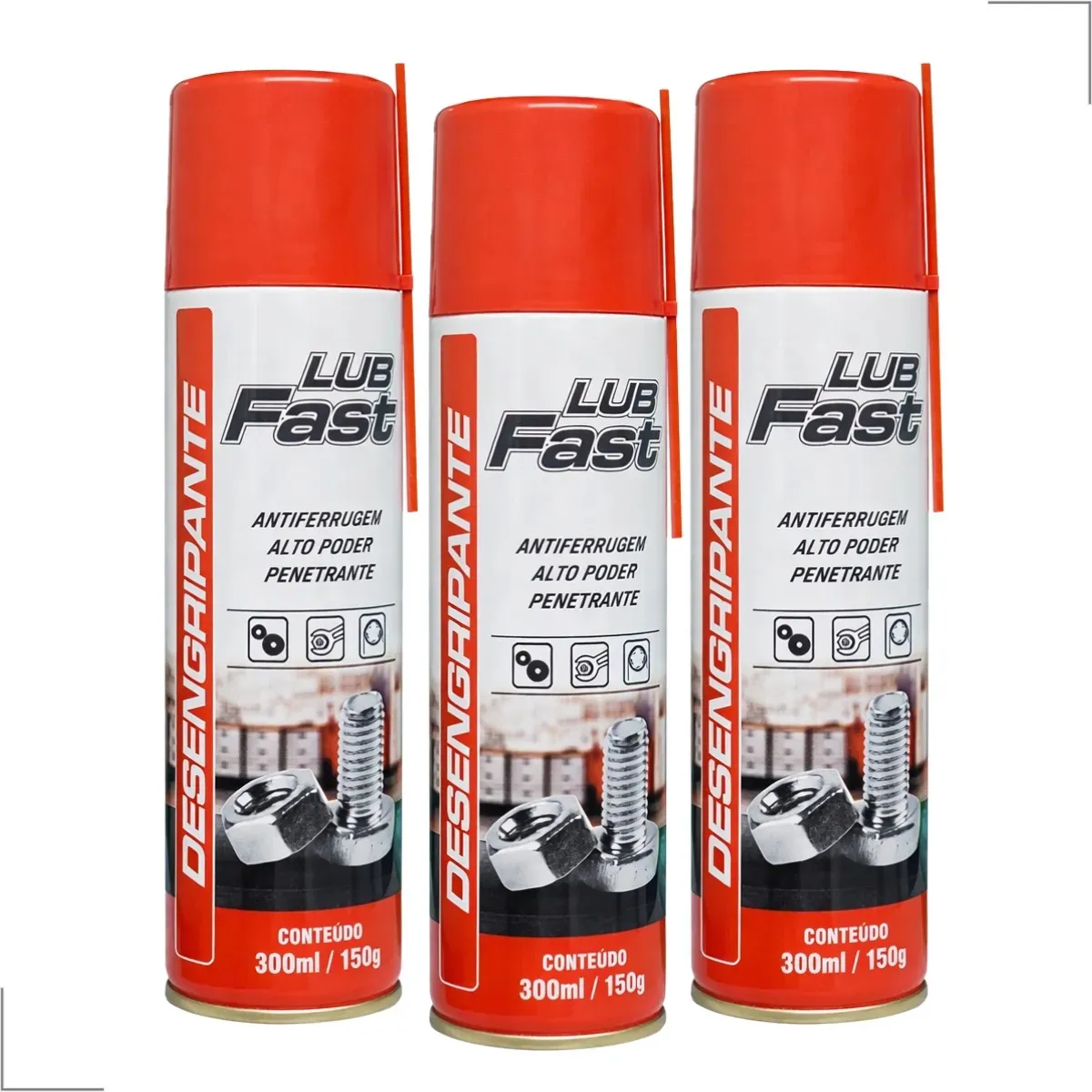 Lubrificante Automotivo Lubfast 300ml Incolor 3 unidades