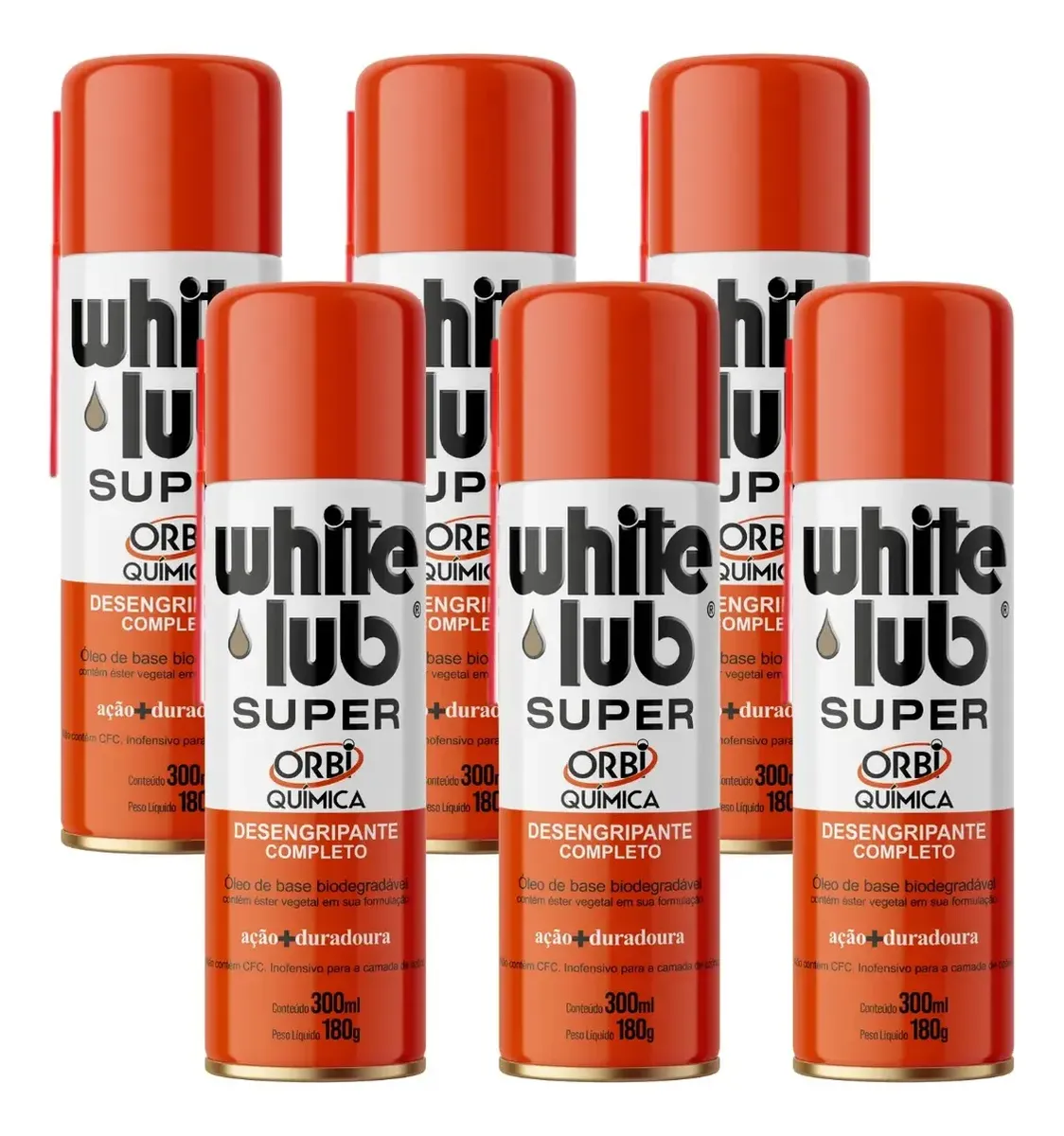 Desengripante White Lub Óleo Protetivo Kit 6un Spray 300ml