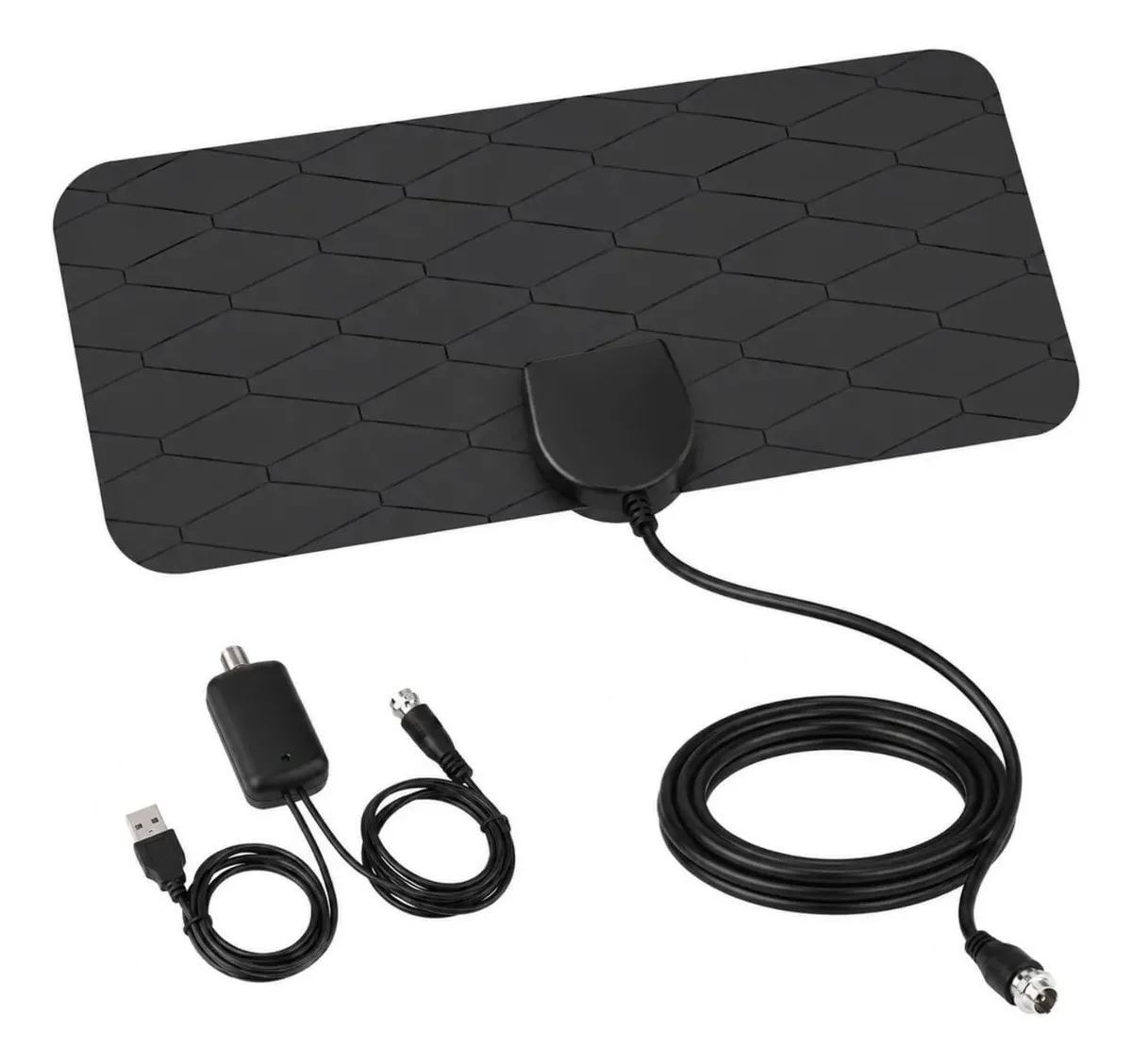 Antena Tv Digital Interna Slim Amplificada 5m Full Hd 1080p