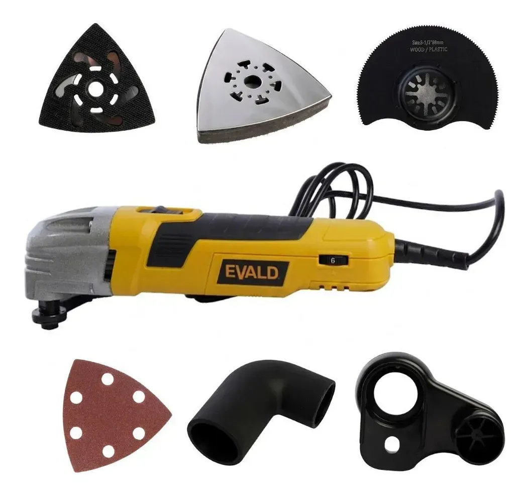 Multiferramenta Oscilante Elétrica 300w Com Kit De 10 Acessórios Evald